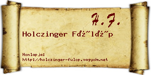 Holczinger Fülöp névjegykártya
